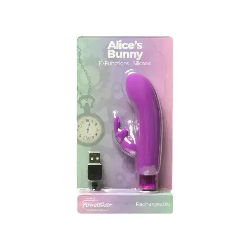 Alices Bunny Rechargeable Bullet w Rabbit Sleeve Purple