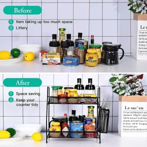 Desktop Countertop Small Storage Spice Rack Organizer