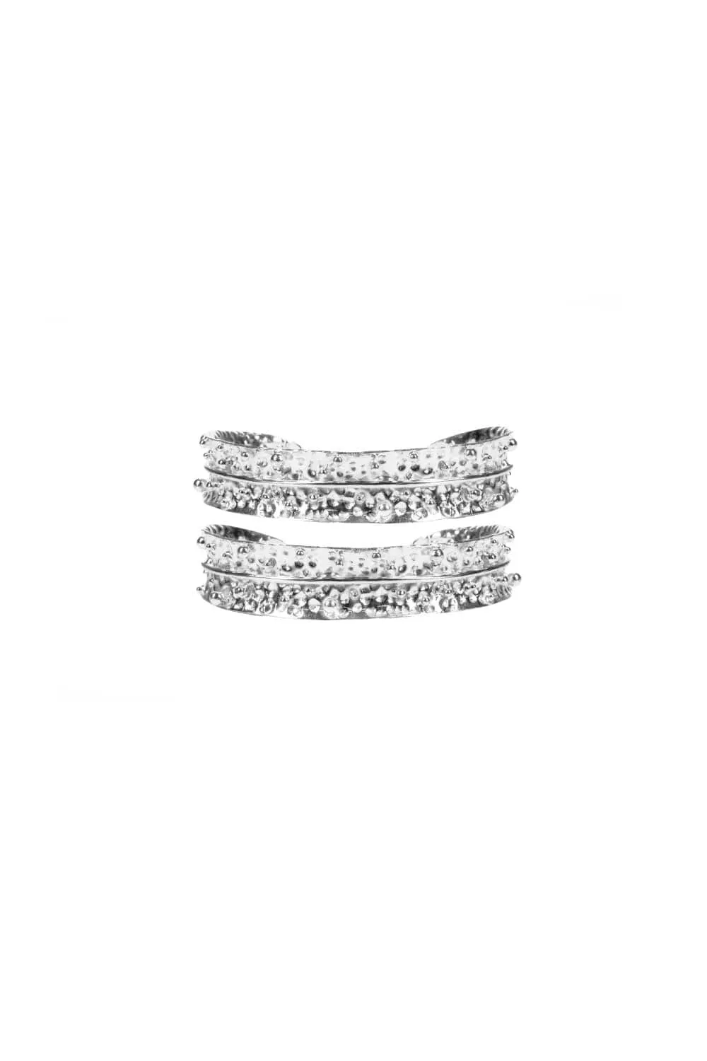 DIRA BANGLE MORNING DEW SILVER TONE - SET OF 2