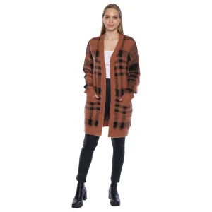 Eyelash Plaid Cardigan