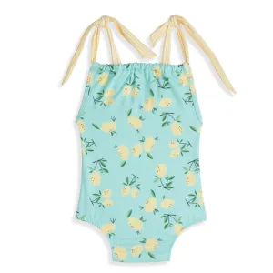 Sharon Bathing Suit -- Teal Lemons