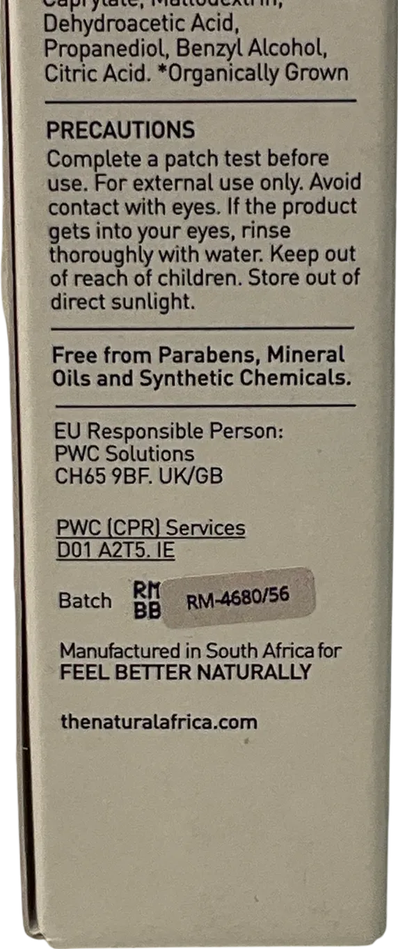 the natural africa Resurrection Moisturiser Cream 50ml