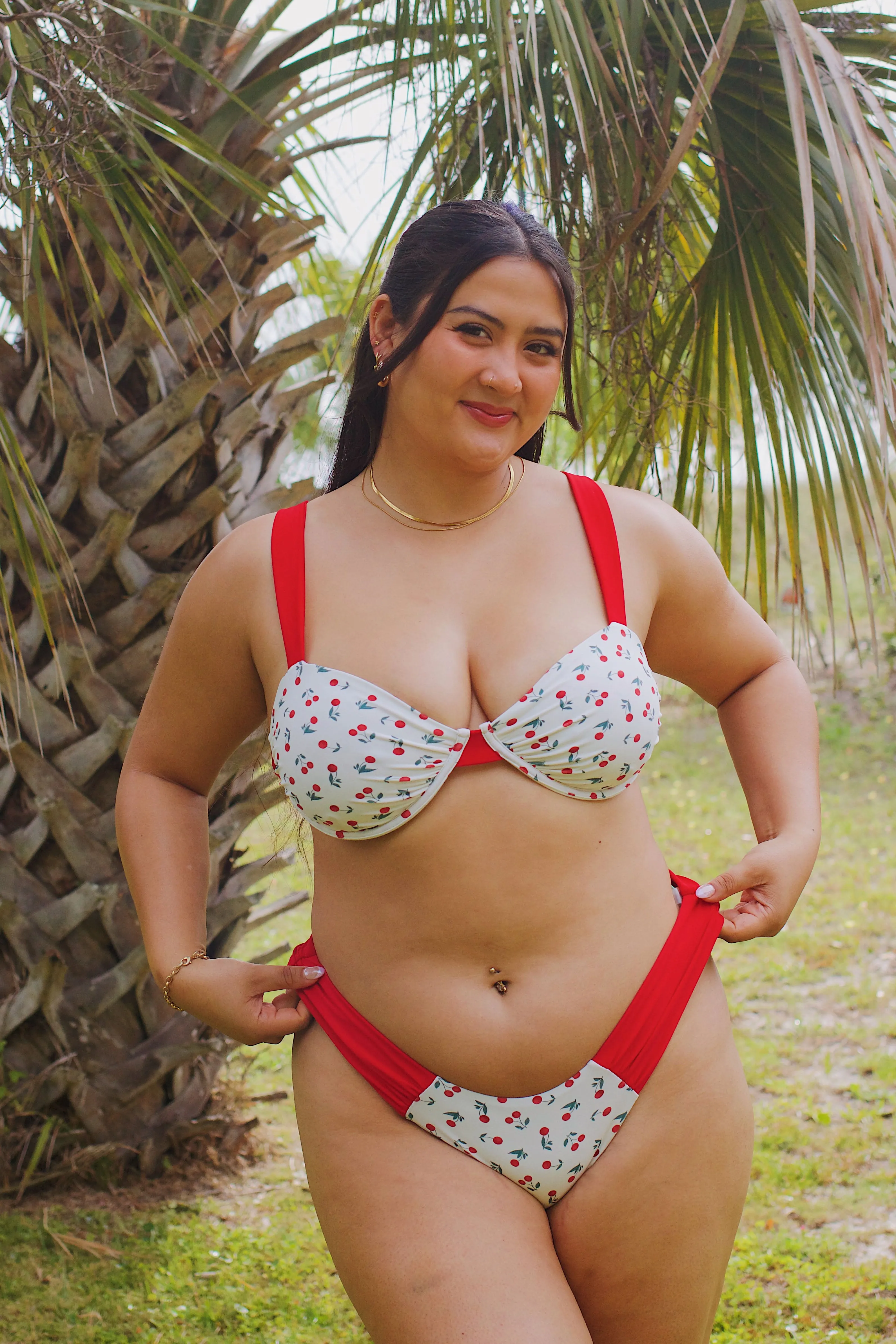 Wild Cherry Ruched Top