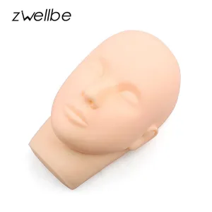 zwellbe Training Mannequin Flat Head Grafting Eyelashes Trainer Tool Massage Mannequin Head For Eyelash Extension Practice